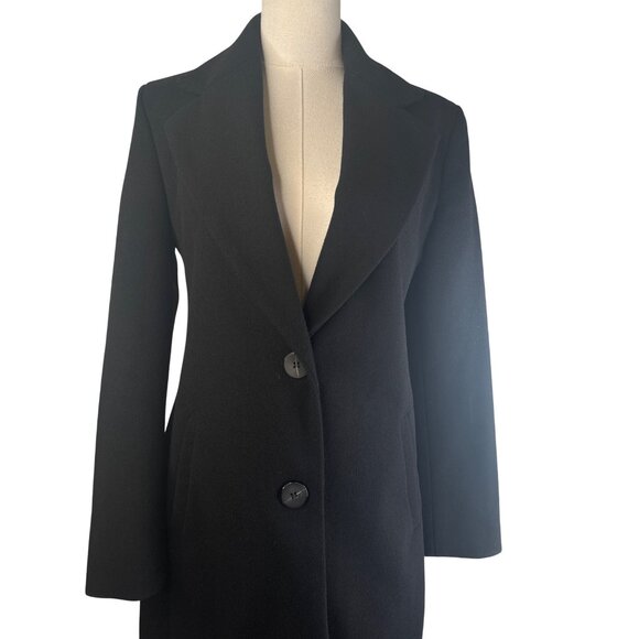ZARA Womens Small Black Coat Long Length 2 Button NWOT - Picture 4 of 14